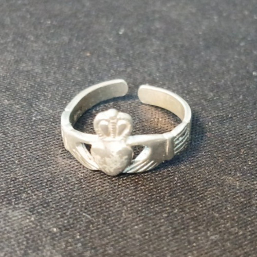 9mm Claddagh Band 925 Sterling Silver Adjustable Toe Ring Irish Crown w/Heart