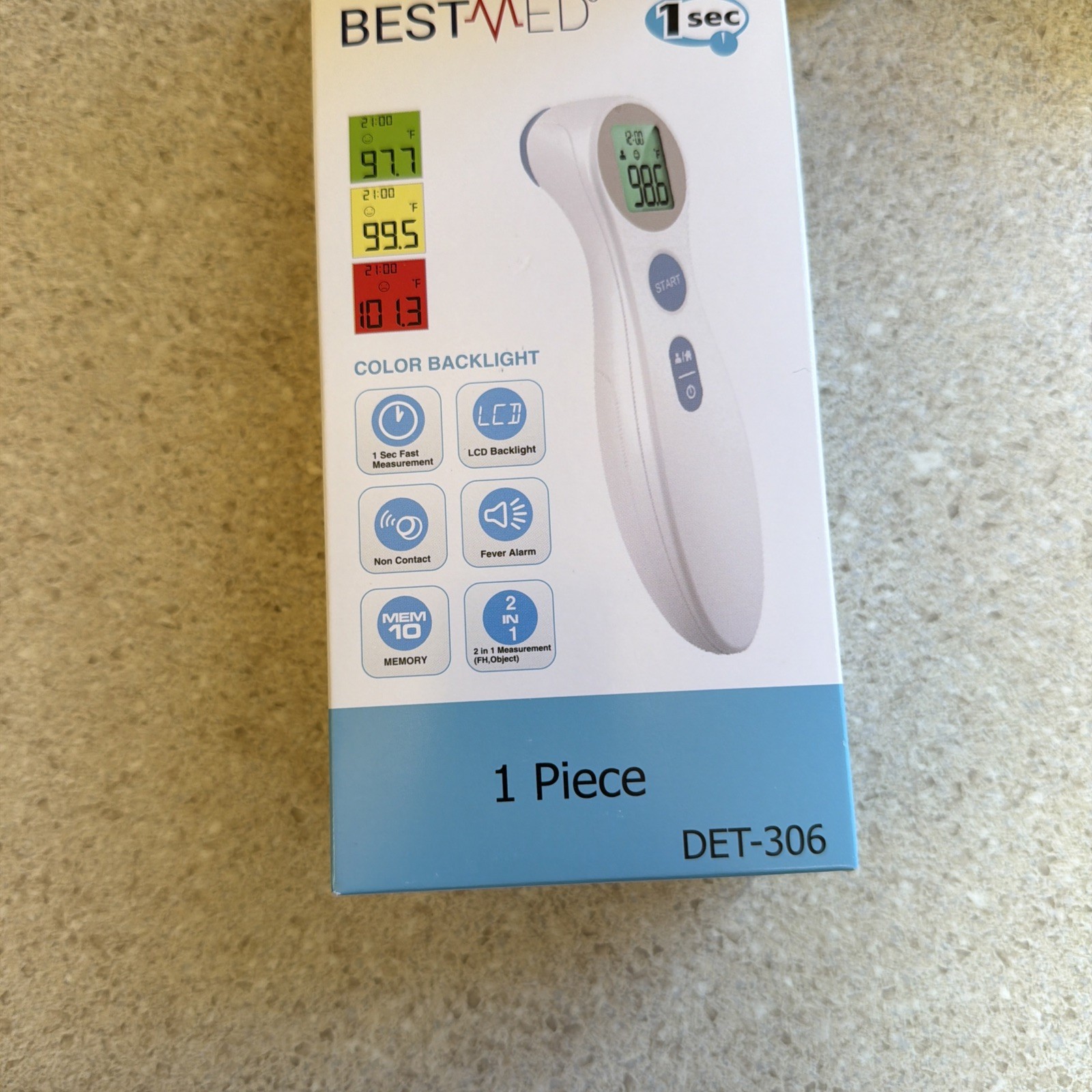 BESTMED - 1 Second Infrared Non Contact Thermometer  Forehead DET-306
