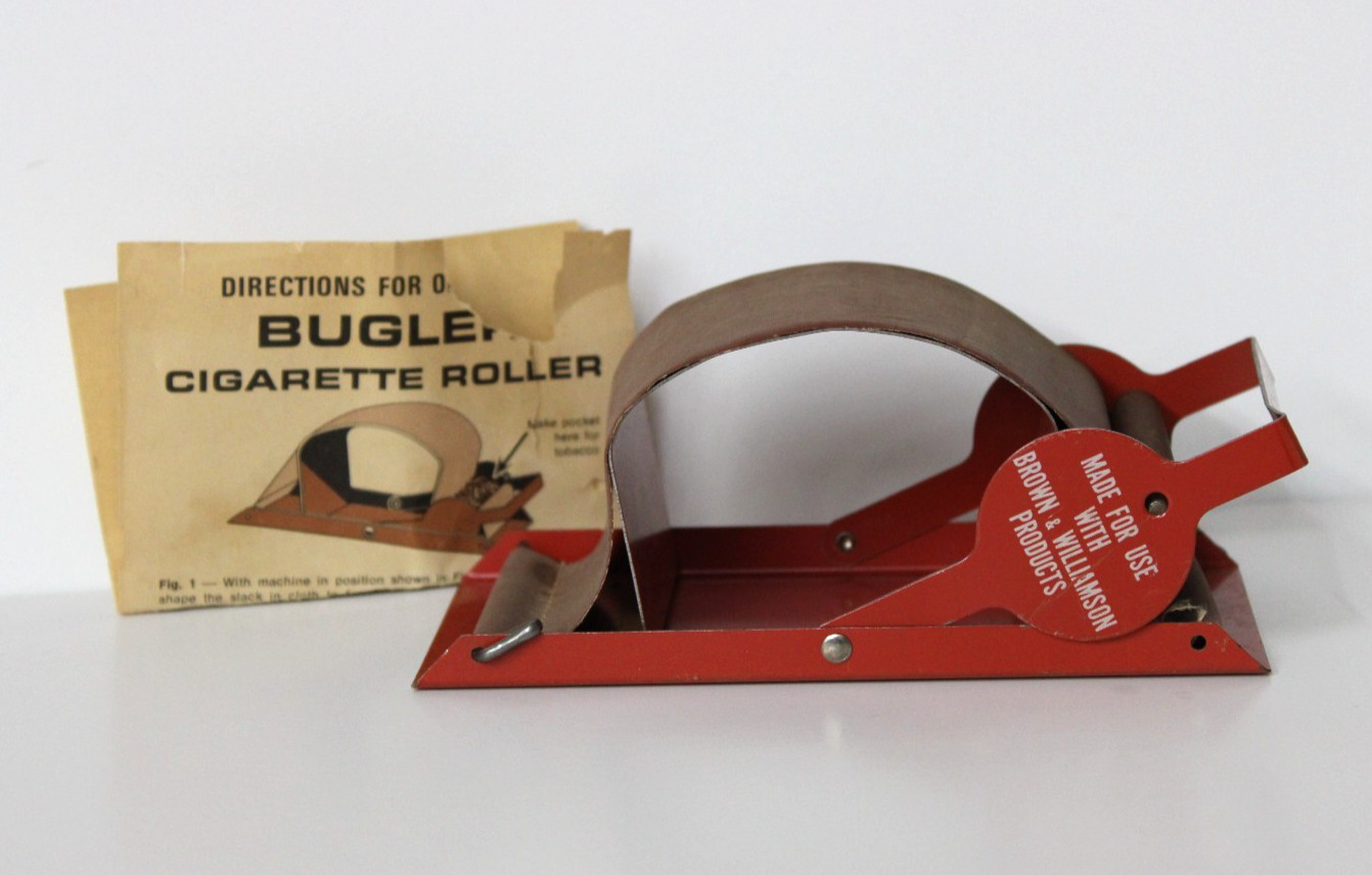 Vtg Brown & Williamson Tobacco Corp Bugle Cigarette Roller Machine w/ Directions