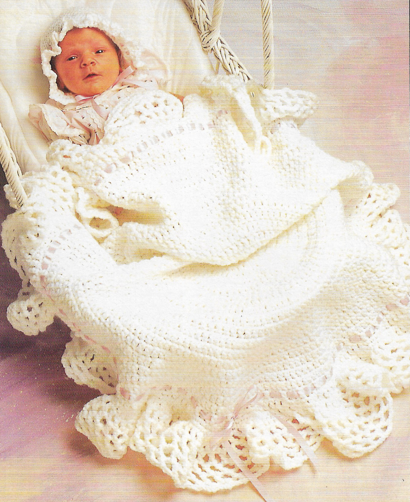 Round Baby Afghan & Hat crochet PATTERN INSTRUCTIONS