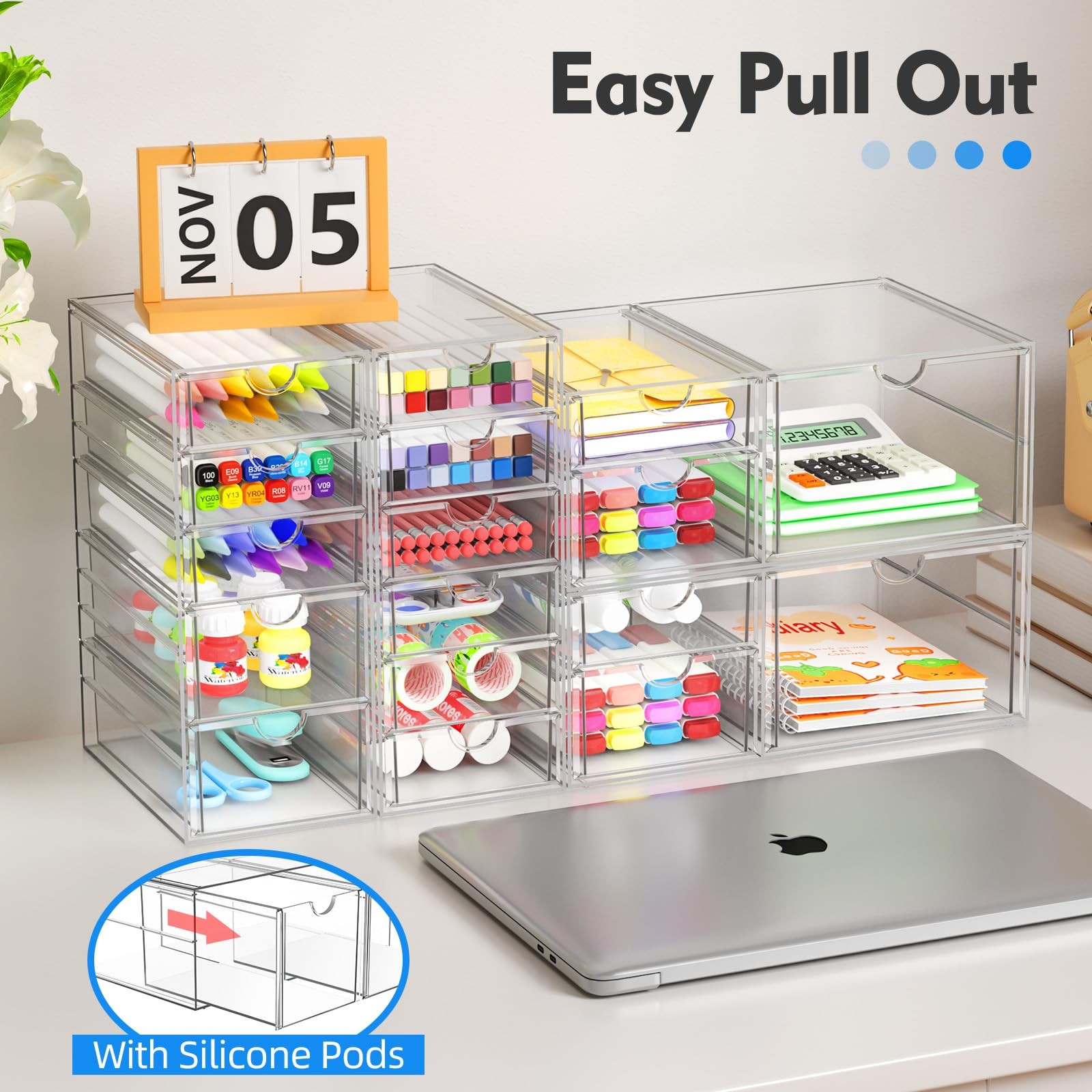 Acrylic Makeup Organizer with 13 Drawers, Bathroom Counter Organizer, Acrylic...