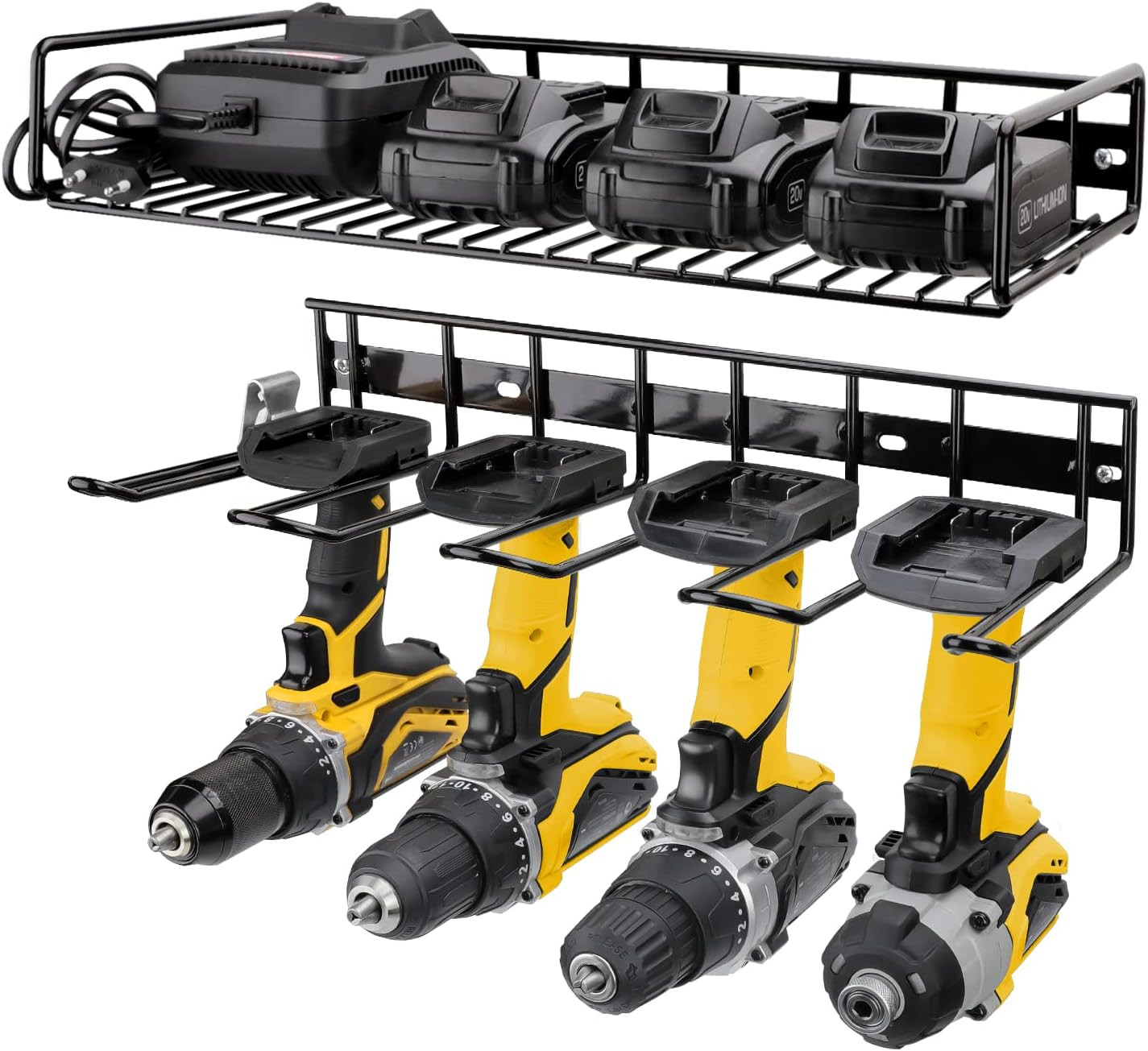 Wall Mounted Power Tool Organizer Holder, Heavy Duty Utility Storage Rack for Ba