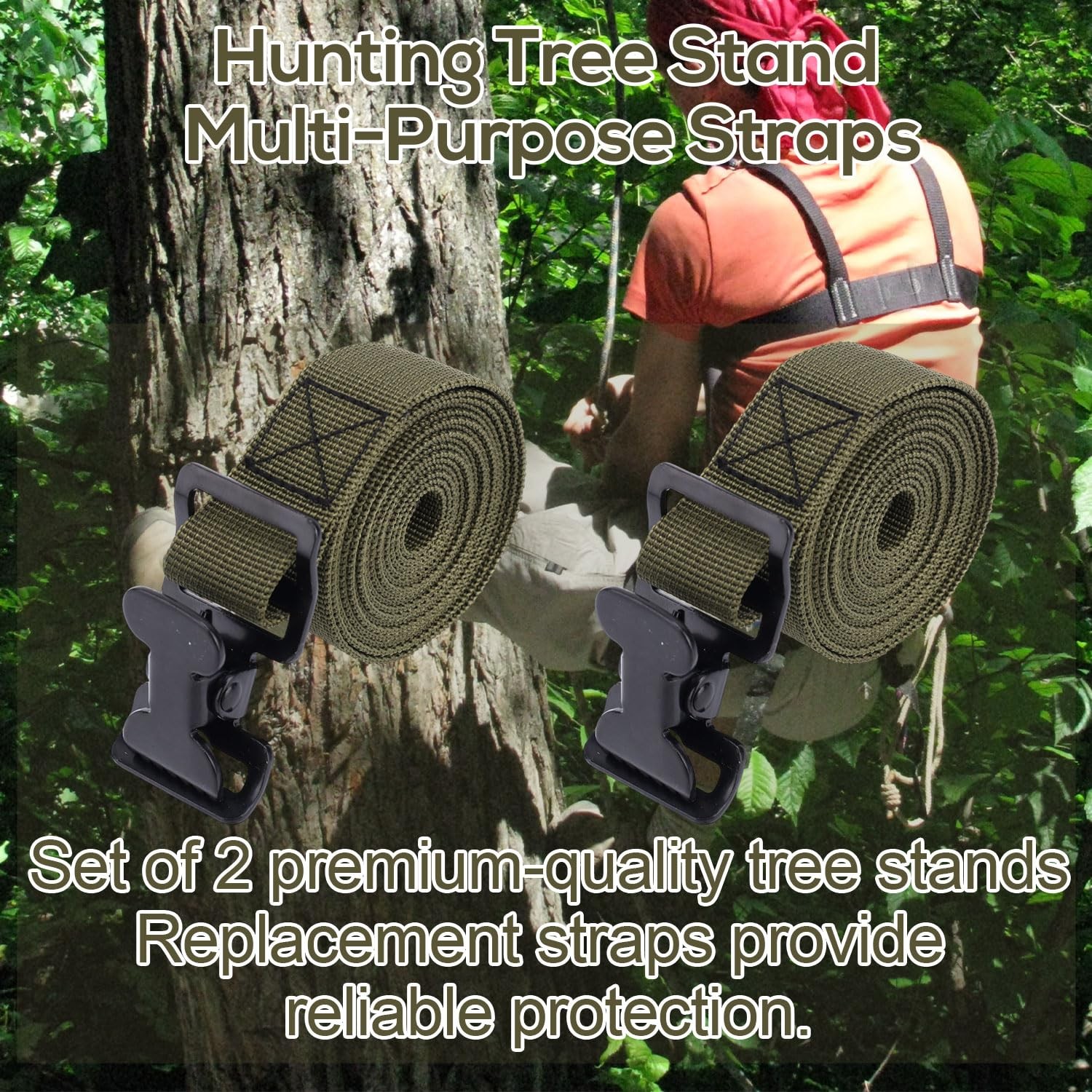 2pcs Tree Stand Utility Straps for Summit, Hang-On Tree Stand Backpack Harnes...