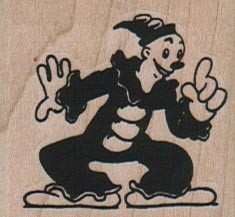 Clown Bending 1 3/4 x 1 1/2" Mounted Rubber Stamp