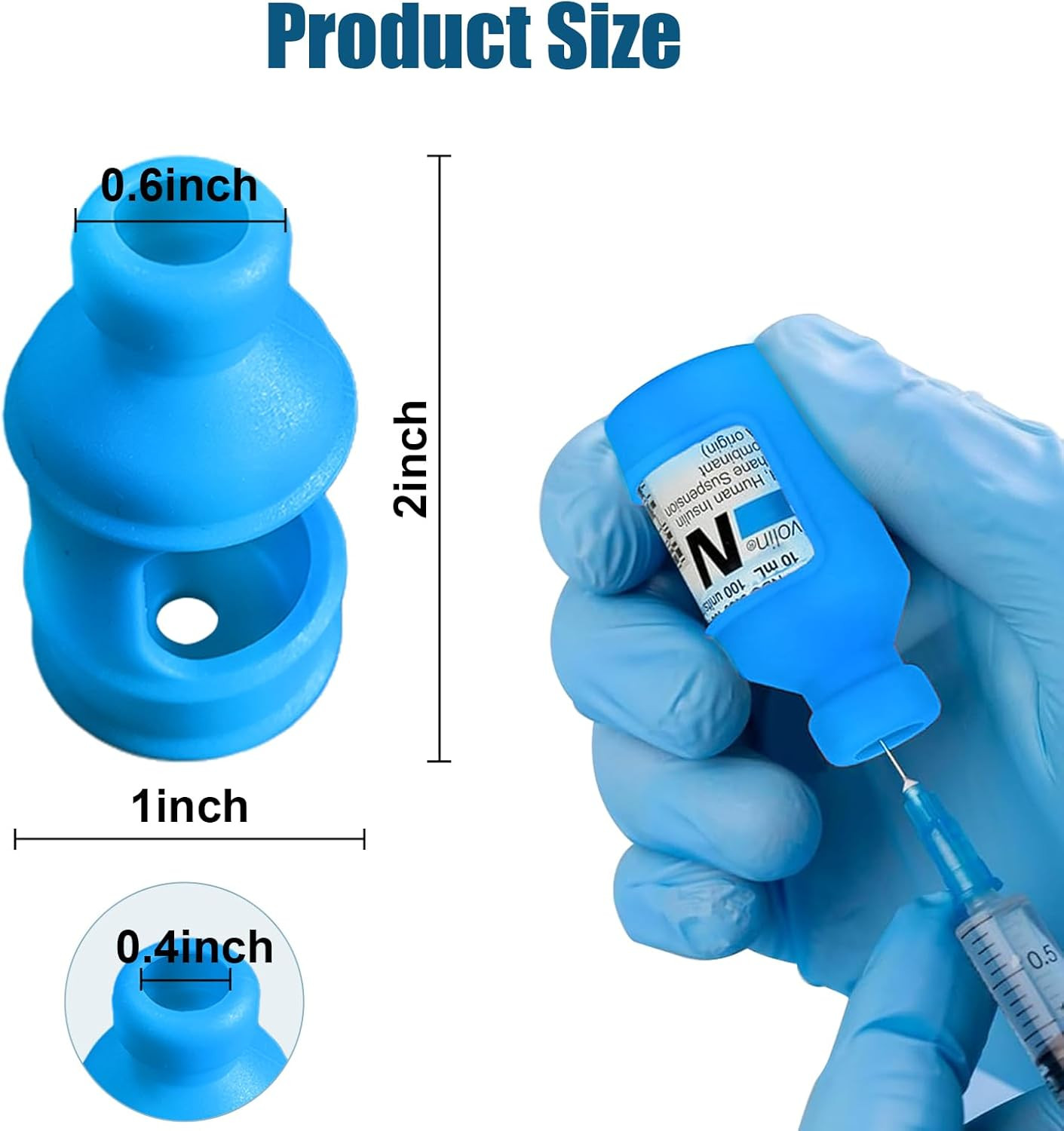 3-Pack Insulin Vial Protector Sleeve Silicone Case for 10mL Vials Blue