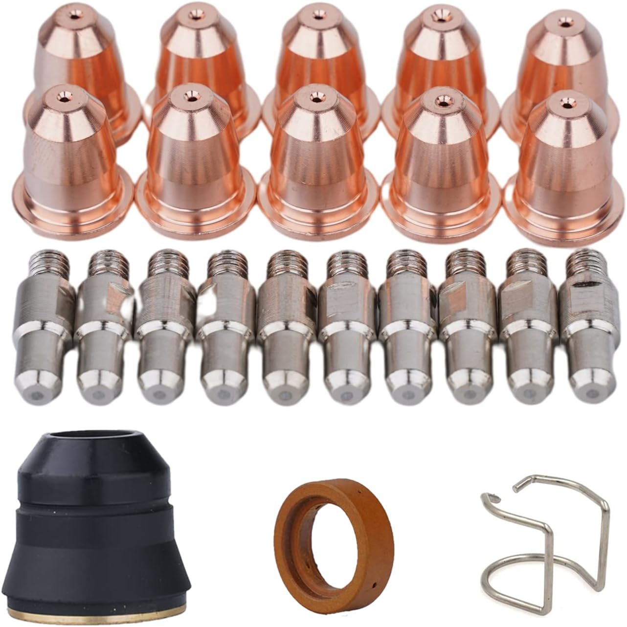 S45 Plasma Cutting Torch Kit Electrode Tip Shield Cap 23Pcs | PR0110 Electrodes