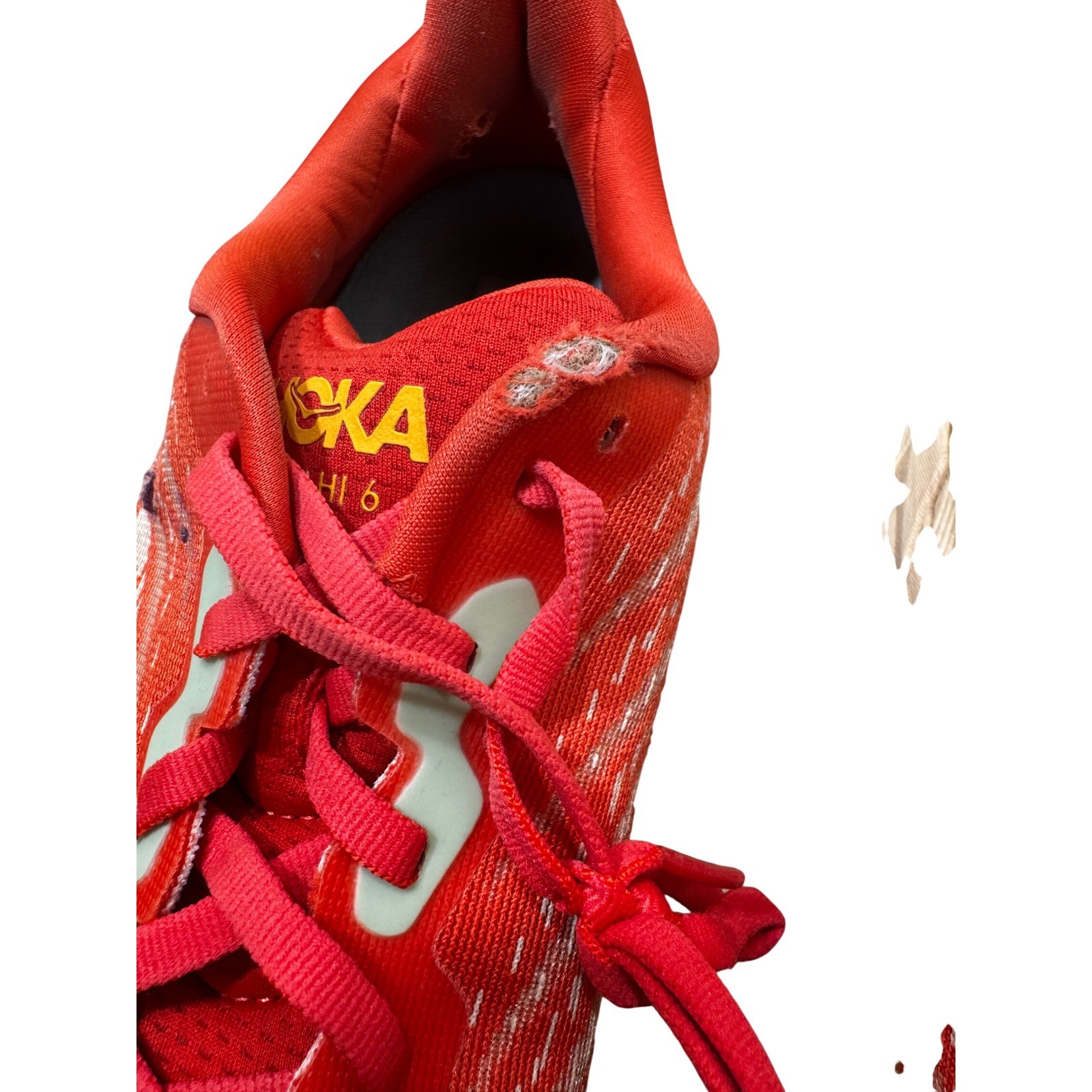 HOKA Arahi 6 Running Shoes Red Yellow Mens US 10.5 Stability Trainer