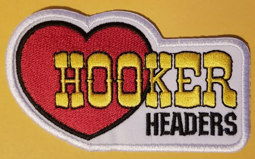 Hooker Headers Embroidered Patch approx 2.25x4"