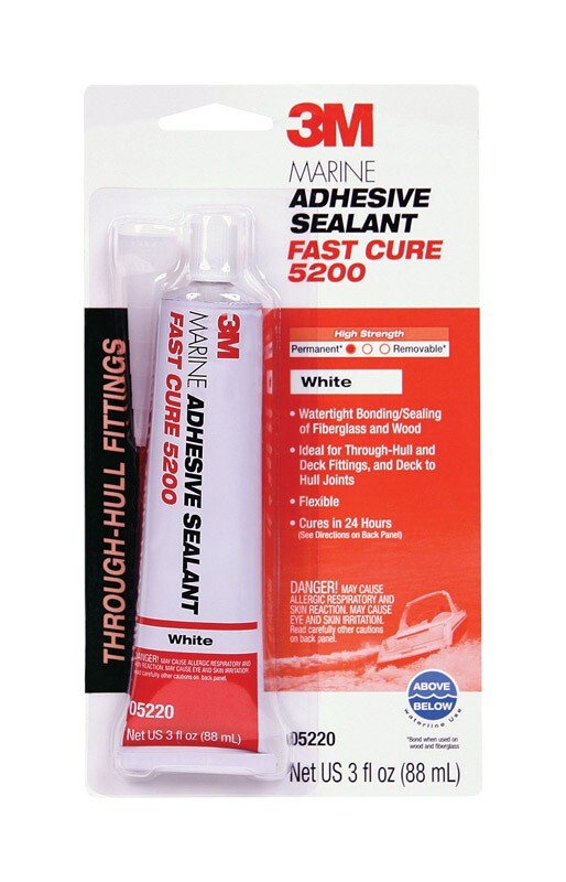 3M High Strength Gap Filling Rubbery White Marine Adhesive Sealant 3 oz