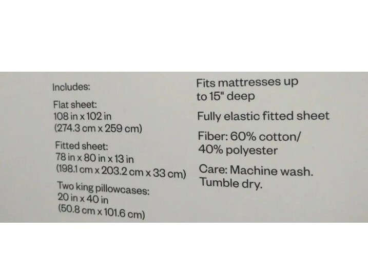 ROOM ESSENTIALS COTTON BLEND KING SIZE SHEET SET 225 THREAD COUNT MAGENTA