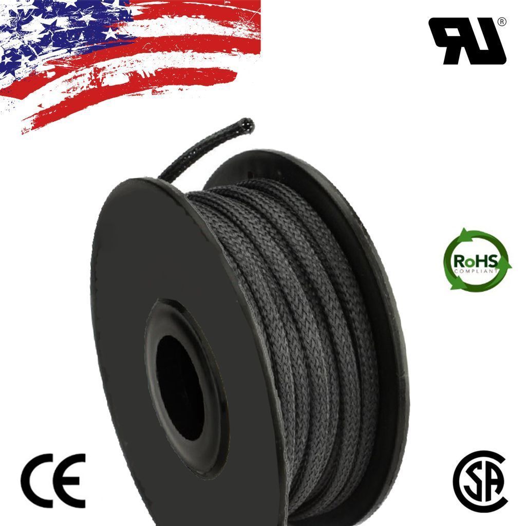 20 FT 1/4" Black Expandable Wire Cable Sleeving Sheathing Braided Loom Tubing US