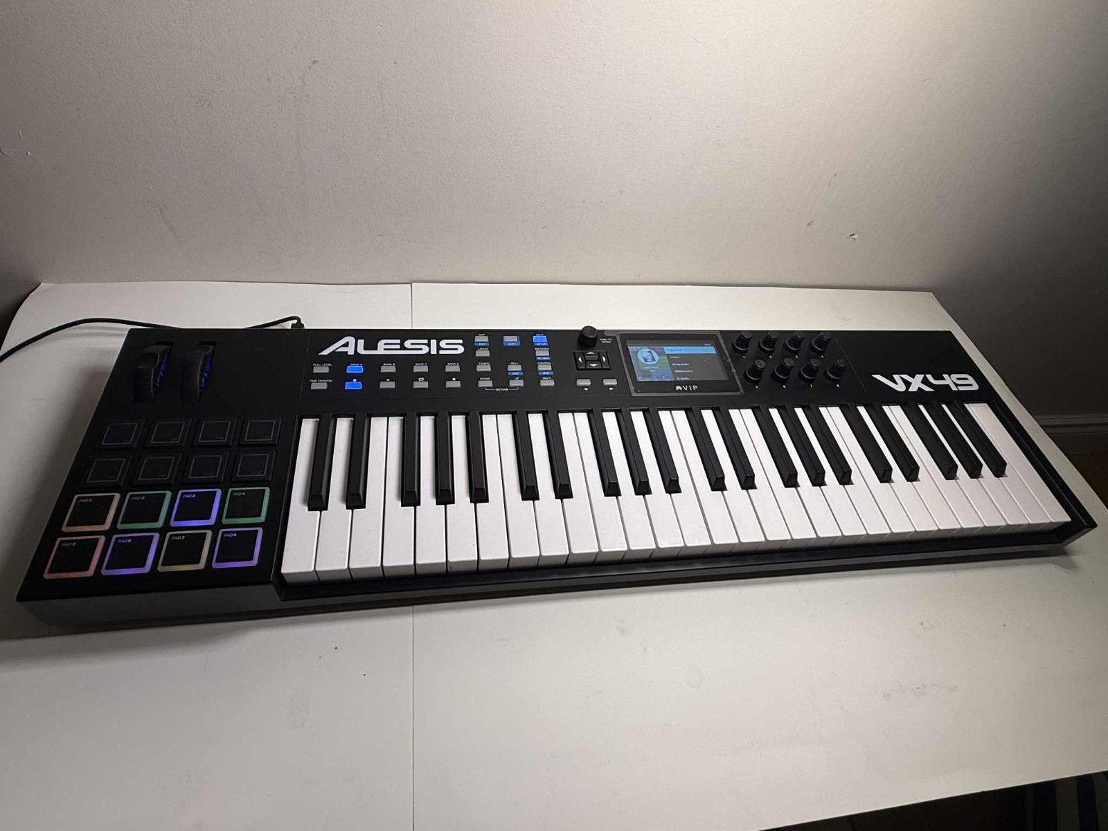 Alesis VX49 USB MIDI Controller Keyboard – 49 Keys, Pads, Color Display