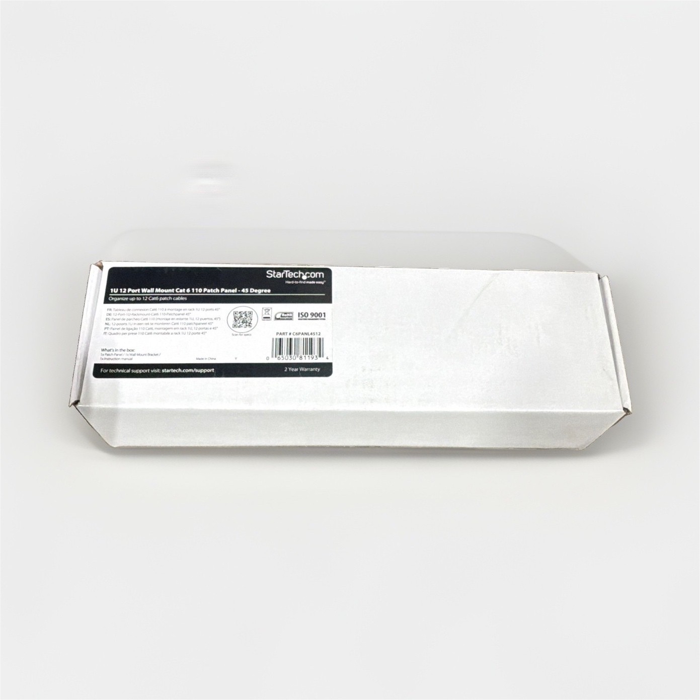 StarTech.com C6PANL4512 Cat6 12-Port RJ-45 1U 19in 45° Wall Mount #86/1