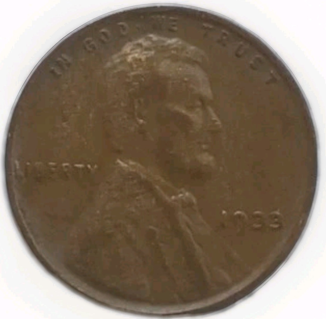 1933 (P) Lincoln Wheat Cent Penny 1c -Very Fine Medium Brown Free Post Tracking