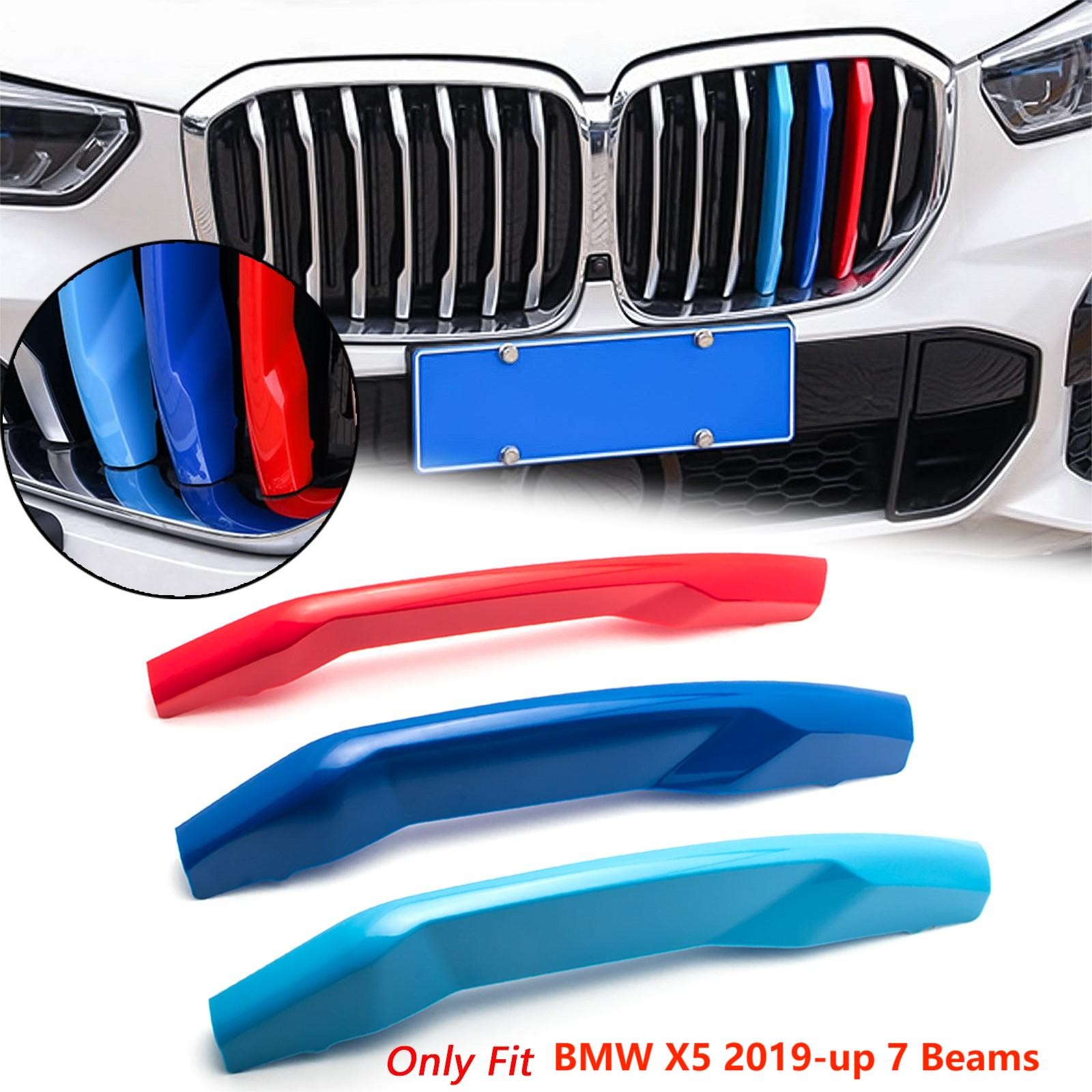 For BMW X5 G05 2019-23 Fit 7 Beams M-Color Front Kidney Grill Grille Insert Trim