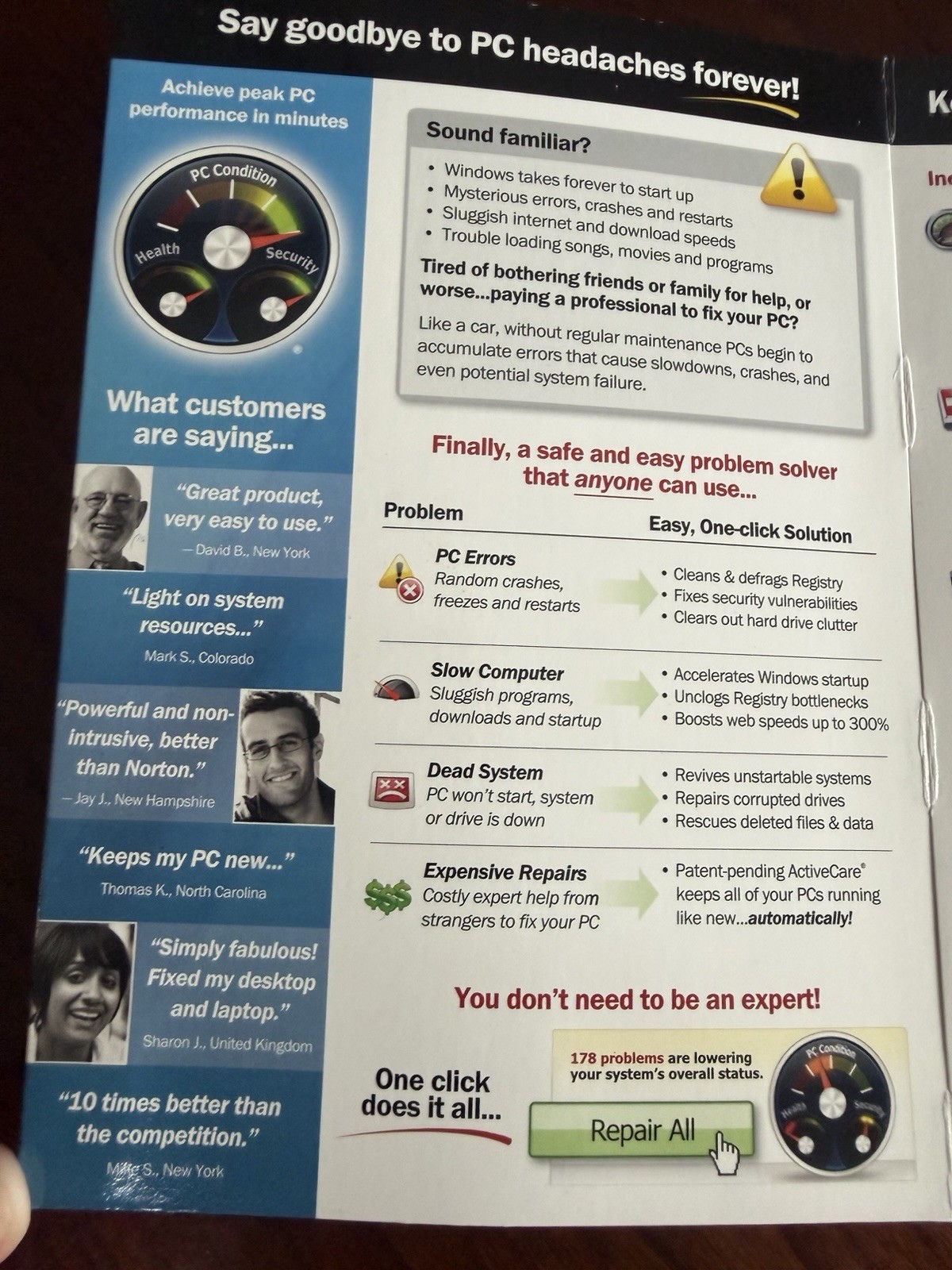 Iolo System Mechanic Antivirus Software CD PC Tune Up Kit 2009
