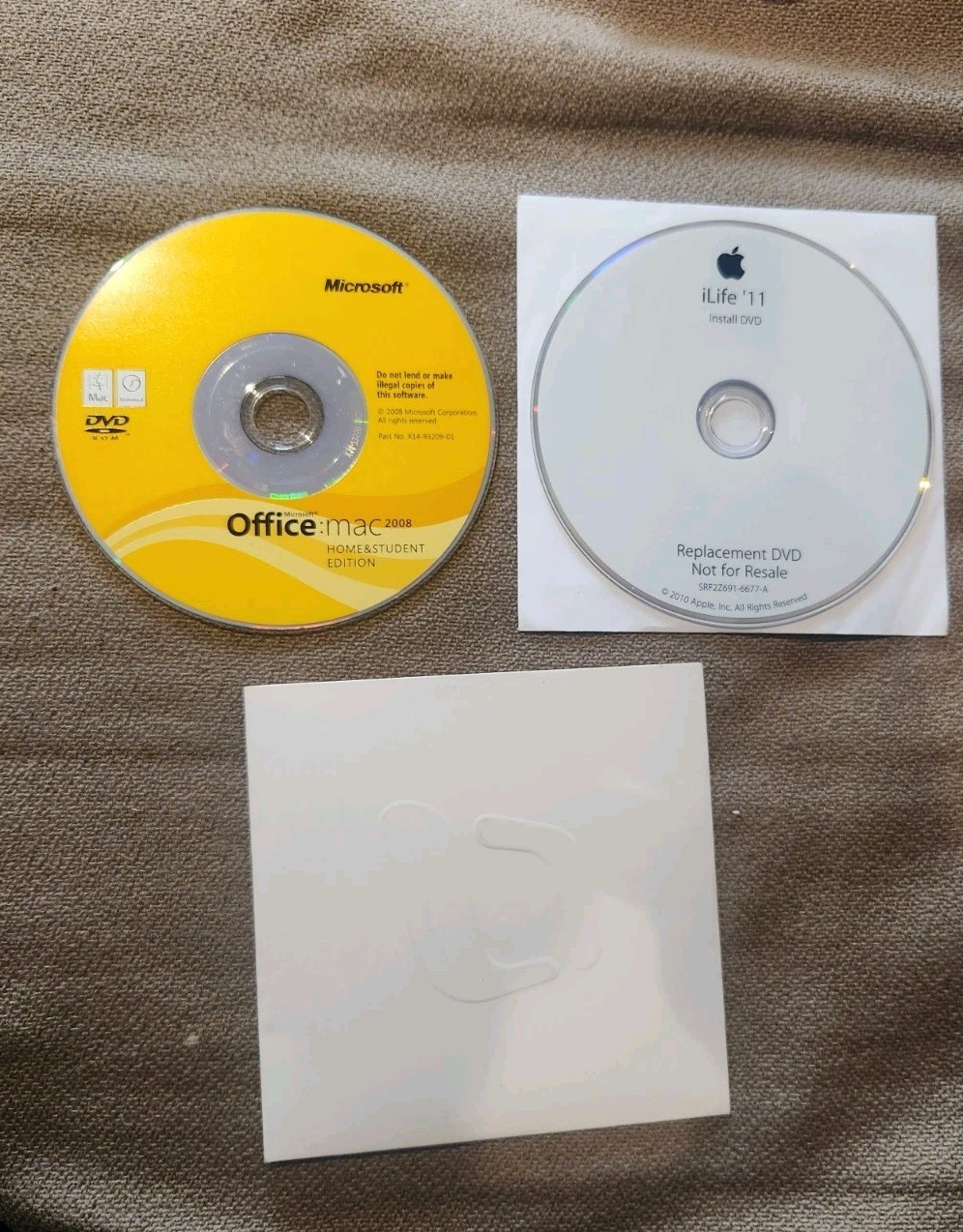 Microsoft Office Mac 2008 & iLife 11 2010 Discs