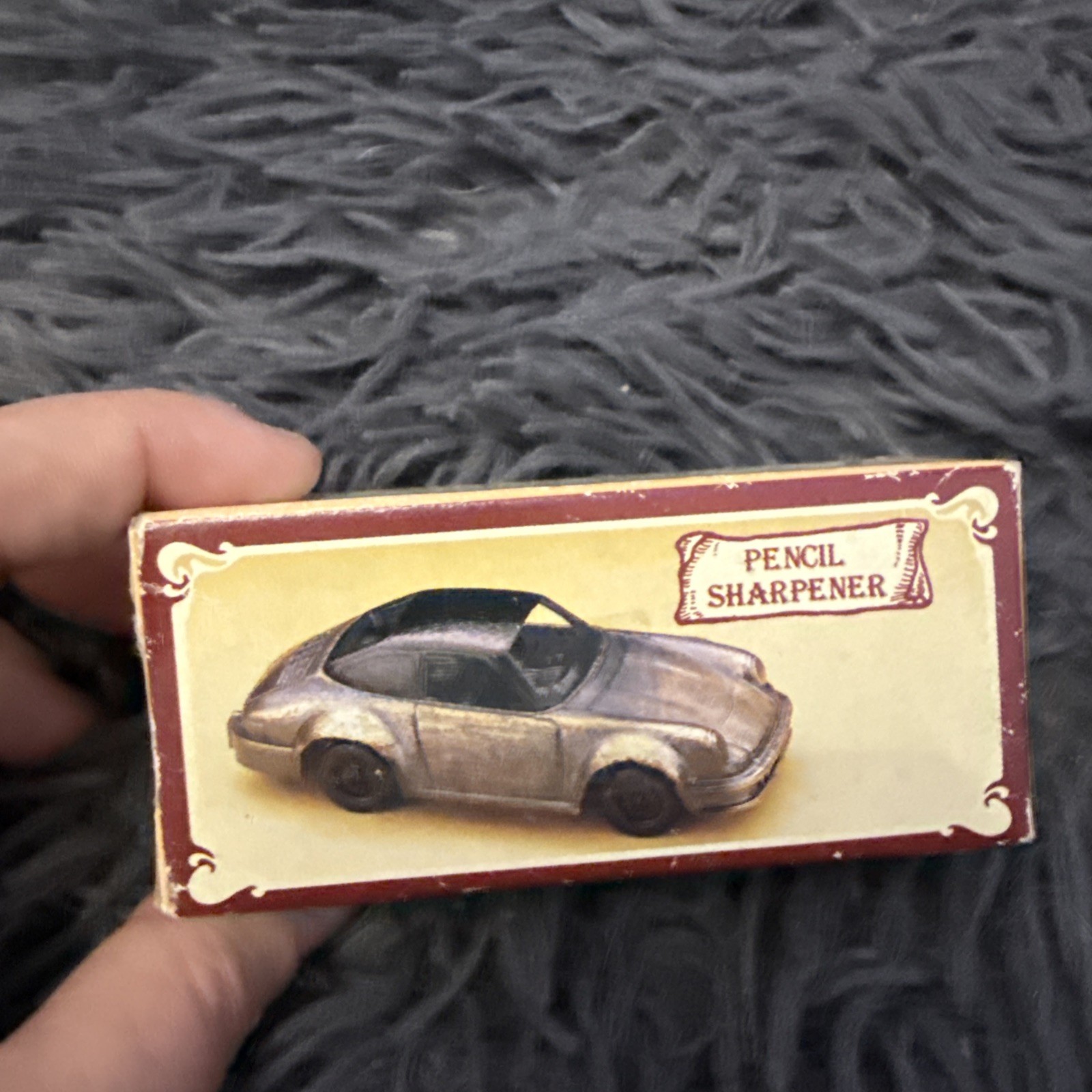 Vintage Die Cast Miniature Metal Pencil Sharpener Porsche