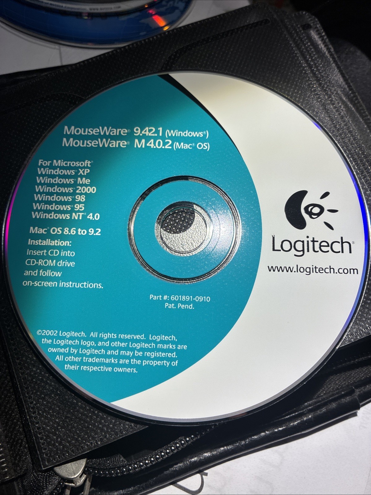 Vintage 2002 Logitech MouseWare 9.42.1M 4.0.2 Driver CD-ROM Mac Windows Software