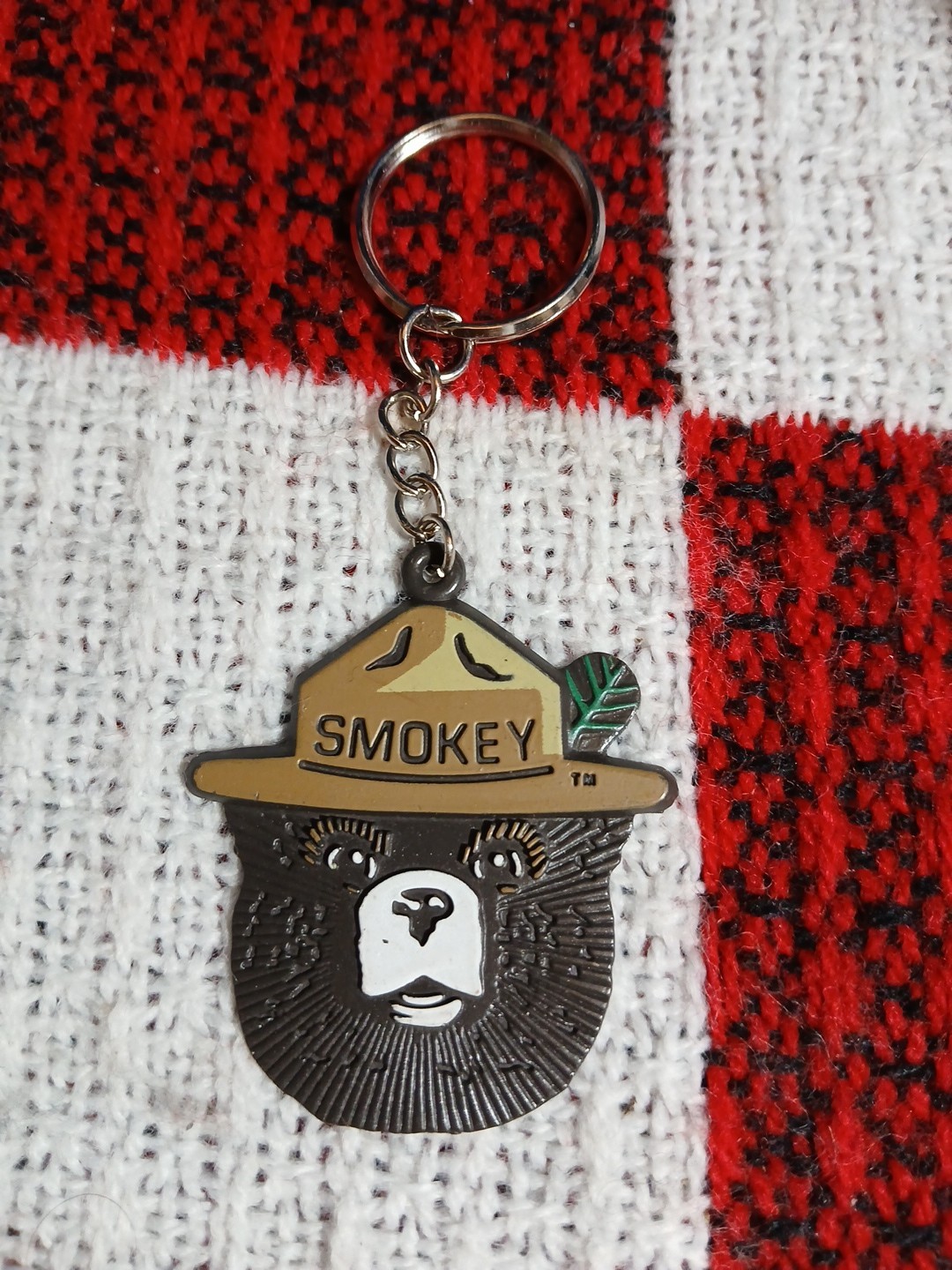 Smokey The Bear Keyring Keychain Firefighter
