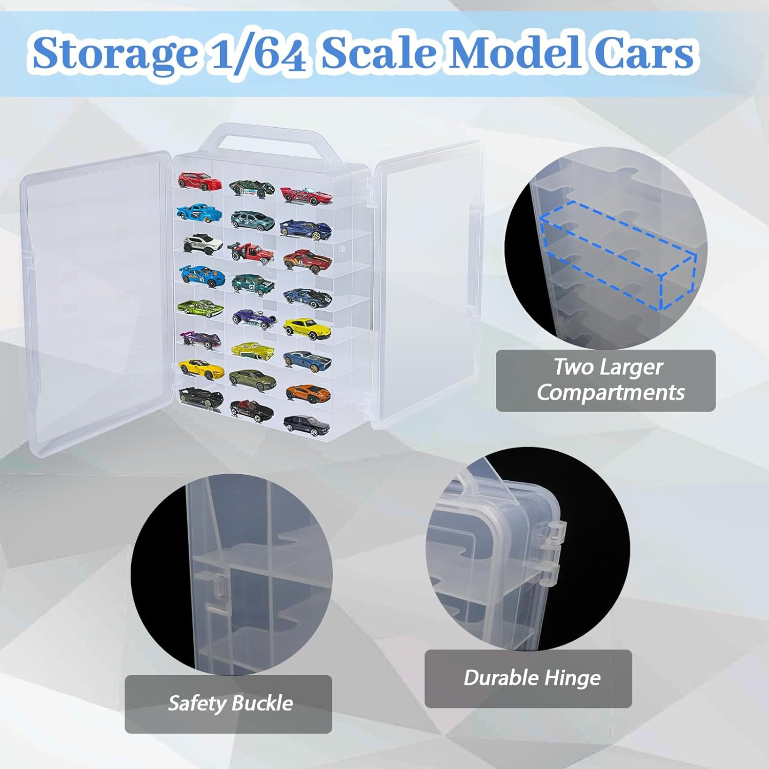 Double Sided Storage Case Only for Hot Wheels Storage with Carrying Handle