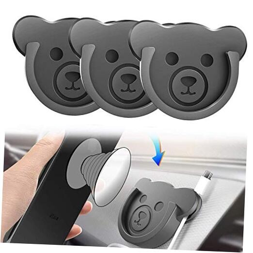 TOPGO Socket Car Mount for Phone Holder Cute Bear Style Black Cute Bear