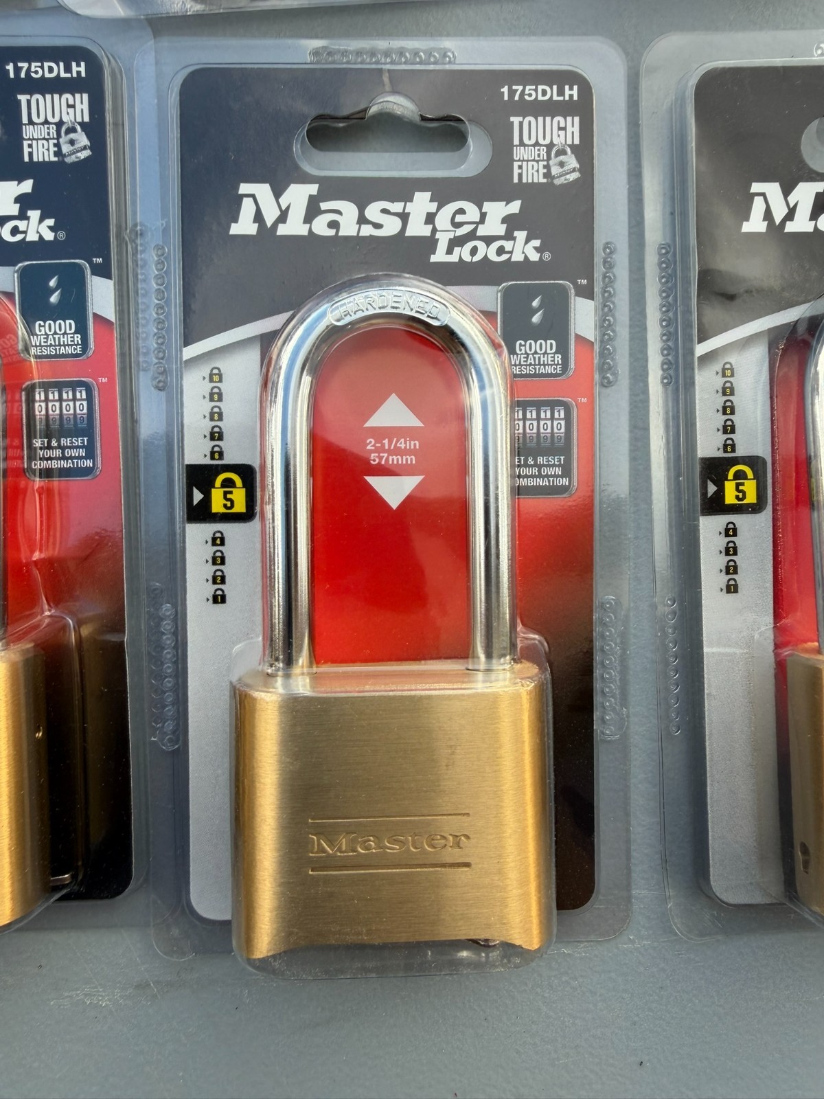 New Master Lock 175DLH Resettable Combo lock with Extended Steel Shackle 2-1/4"