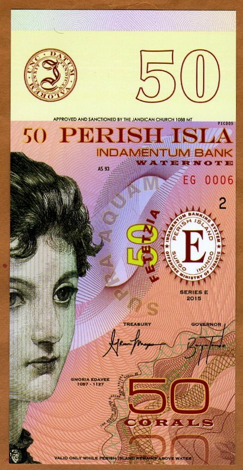 Perish Island, 50 Corals, 2015, private Issue, UNC POLYMER