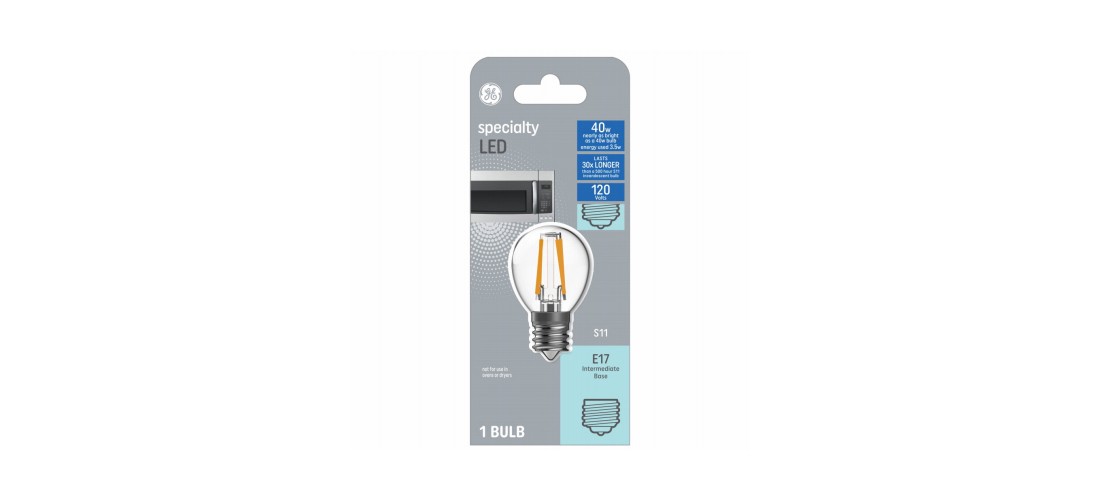 GE 93128996 LED Bulb S11 E17 (Intermediate) Soft White 40 Watt Equivalence Clear