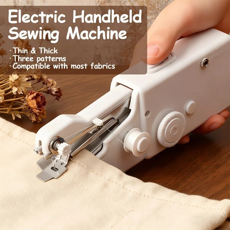 Portable Handheld Sewing Machine Battery Powered Mini Stitcher Repair Kit DIY