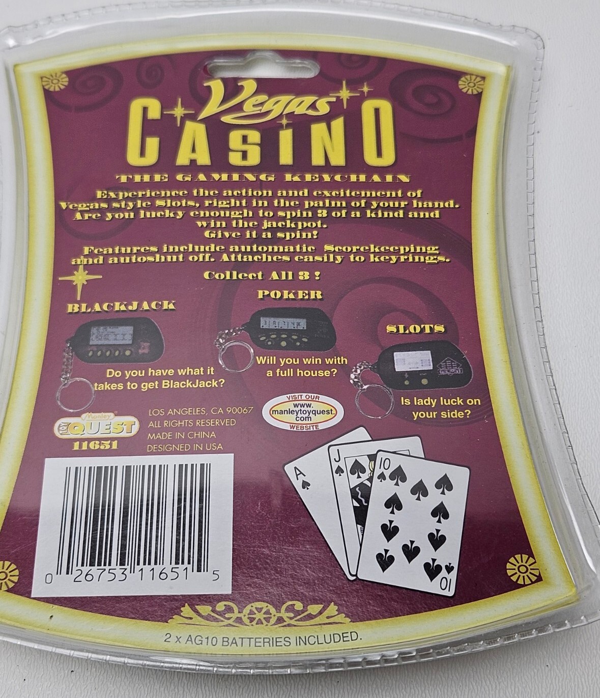 Las Vegas Casinos Slots Electronic Gaming Keychain Handheld Manley Toy Quest