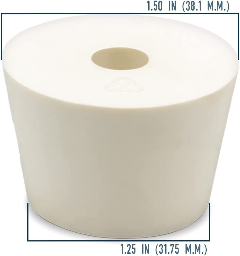 Drilled Rubber Stopper #7.5 - 4 Pack - Carboy Bung