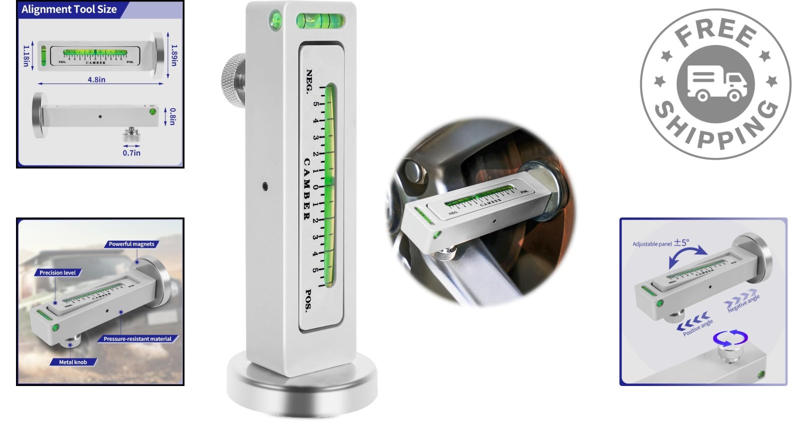Efficient Camber Alignment Tool for Cars, Trucks, and RVs - Adjustable Design