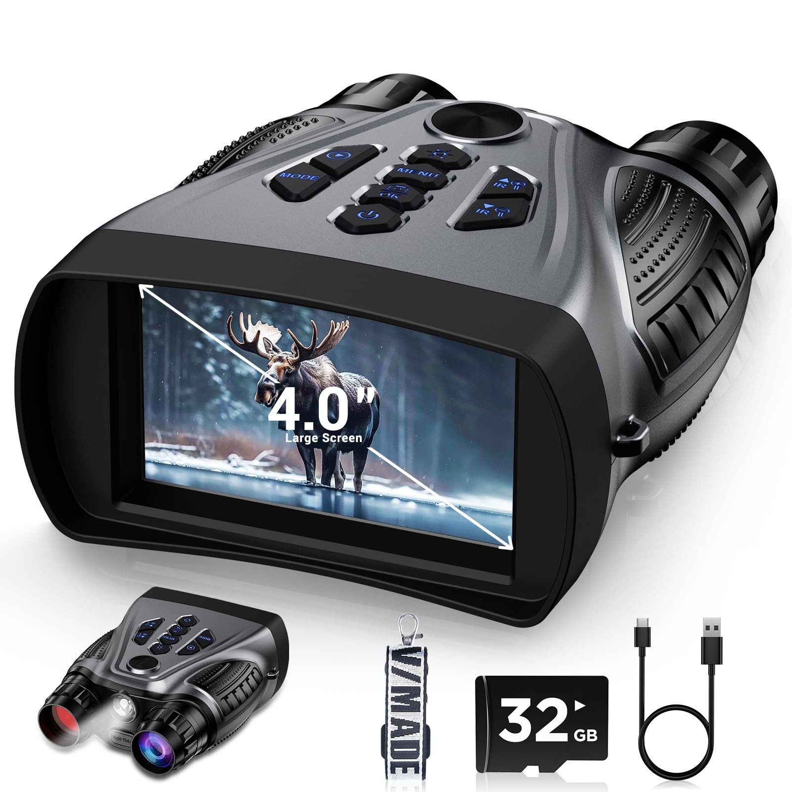 Night Vision Goggles, 4K Night Vision Binoculars, 4.0" HD Screen Binoculars, ...