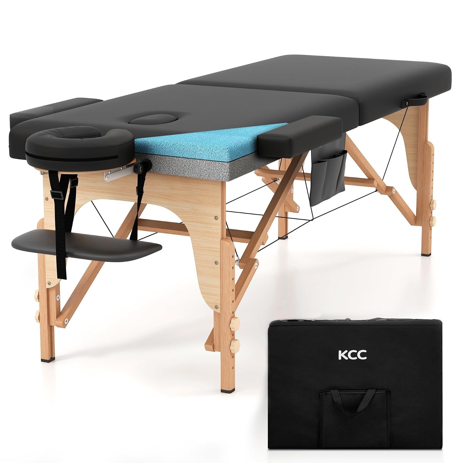 KCC Memory Foam Massage Table Portable Foldable 84x28in