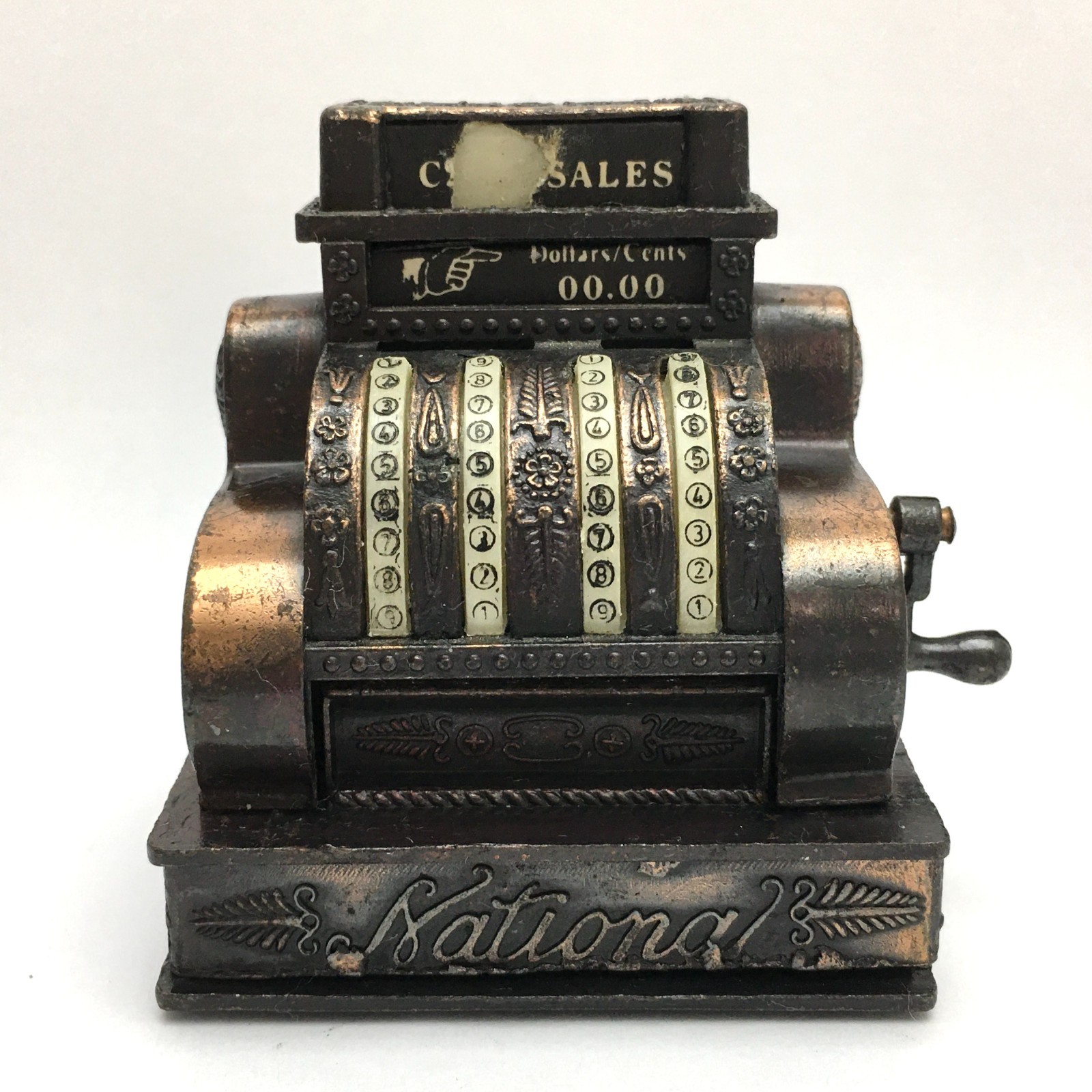 Vintage Die Cast Miniature National Cash Register Pencil Sharpener Dollhouse