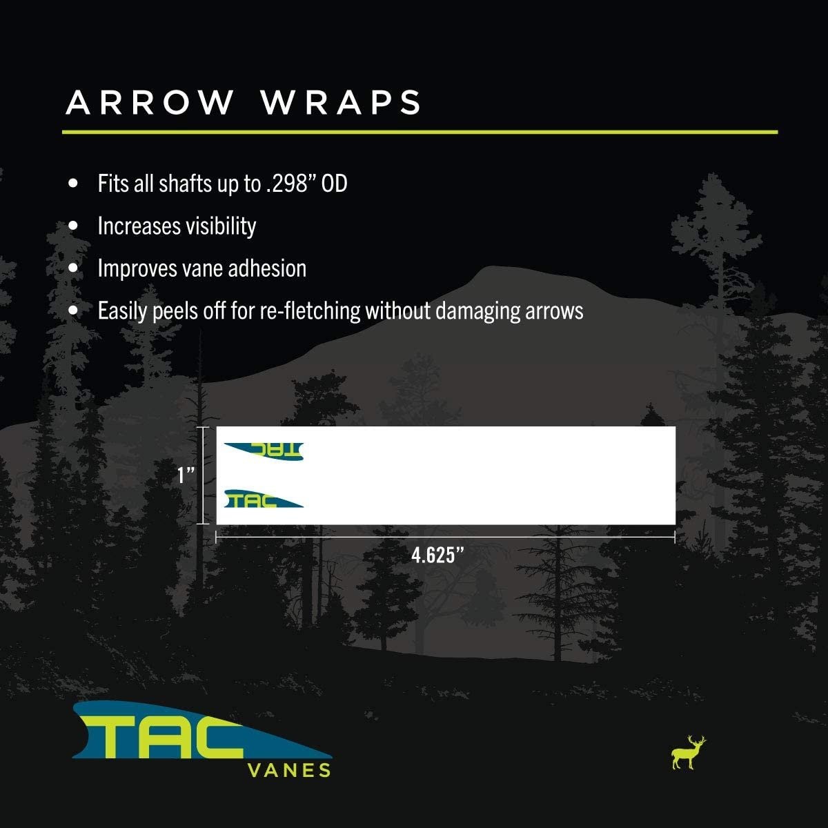 TAC Vanes Arrow Wraps, 4.25" x 1.0", Pack of 13 Arrow Wraps, Arrow...