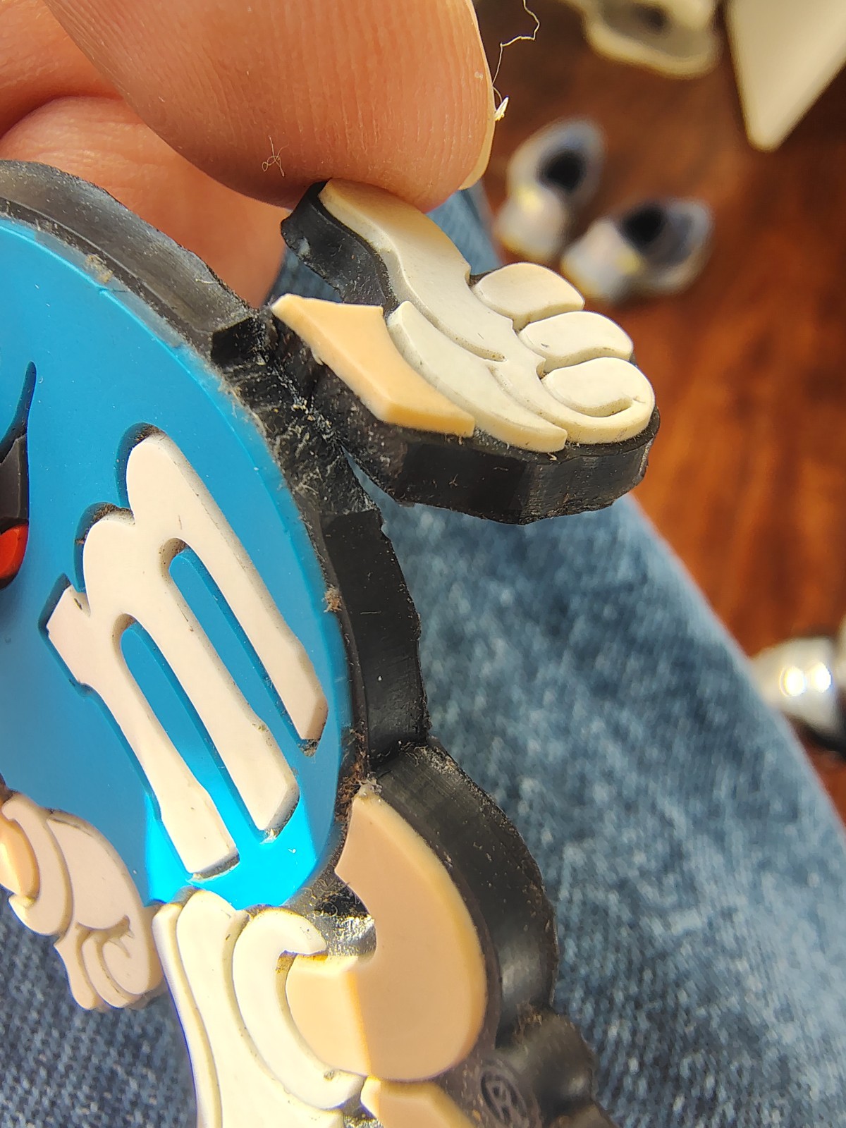 Blue M&M Candy Keychain Plastic Vintage 1997 M&M KEYCHAIN