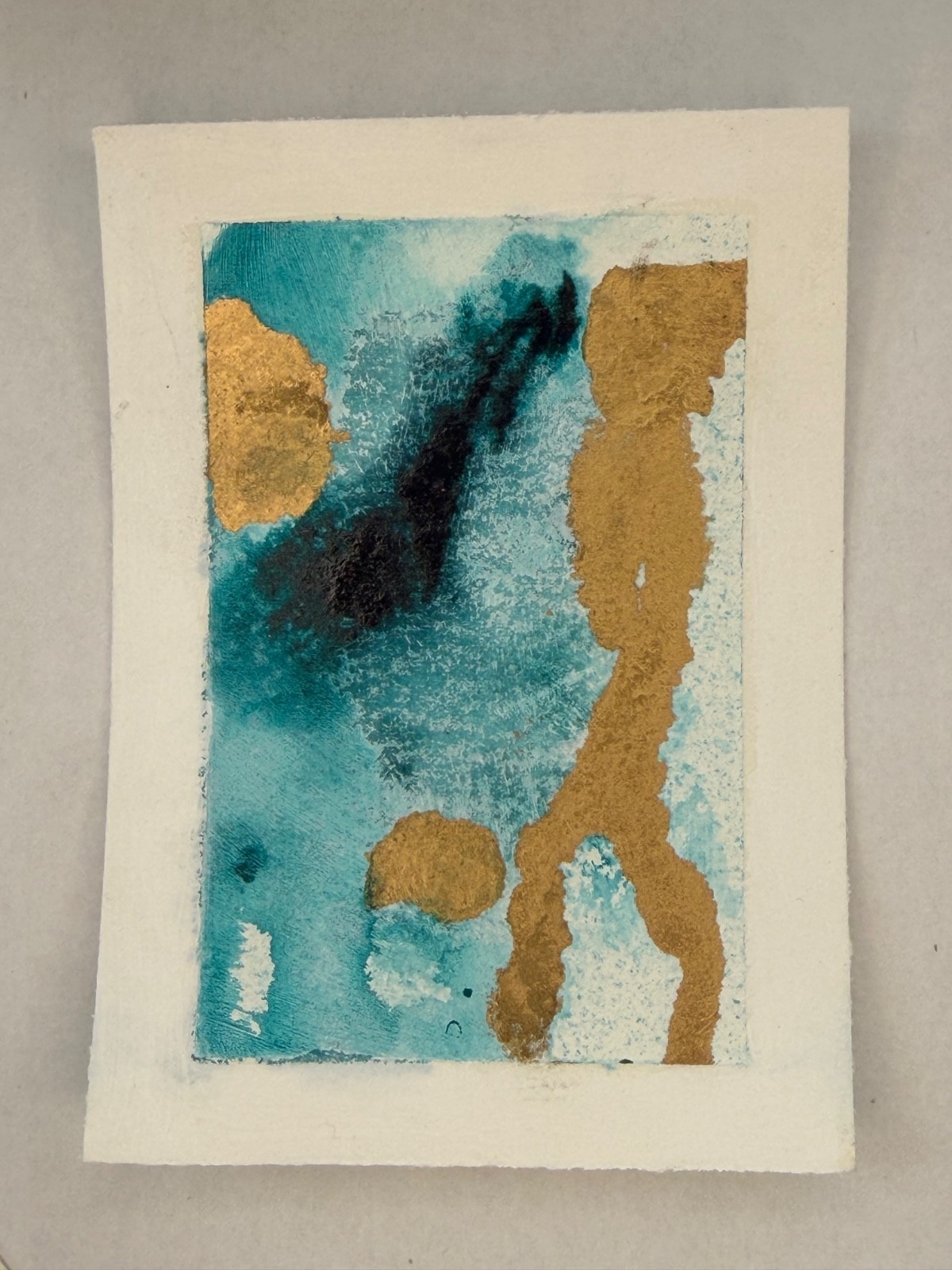 ACEO Original Artist Trading Card Abstract Acrylic Painting Signed OOAK