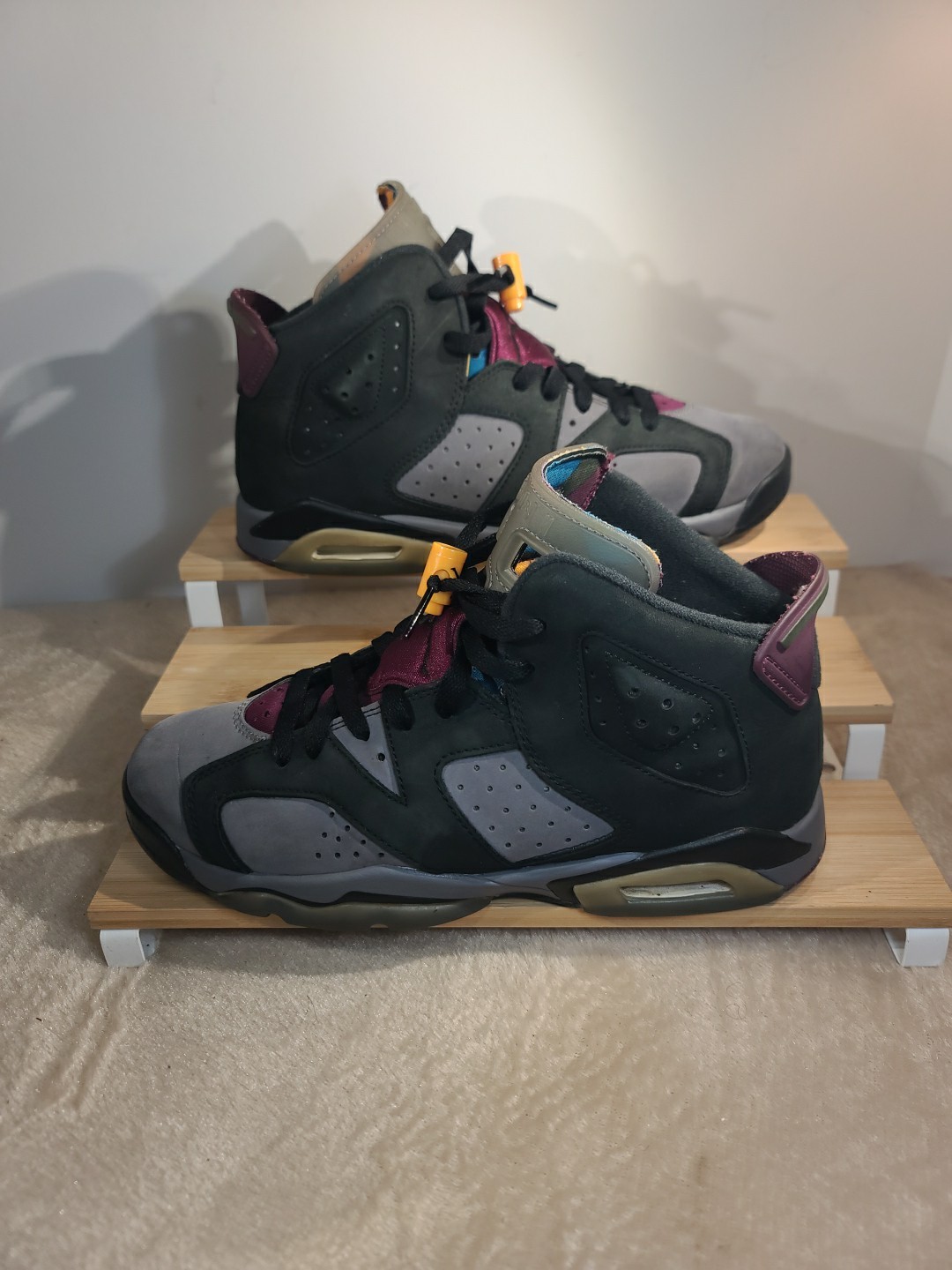 Nike Air Jordan 6 Retro Bordeaux GS Shoes 384665-063 Size 6.5Y / 8 Womens
