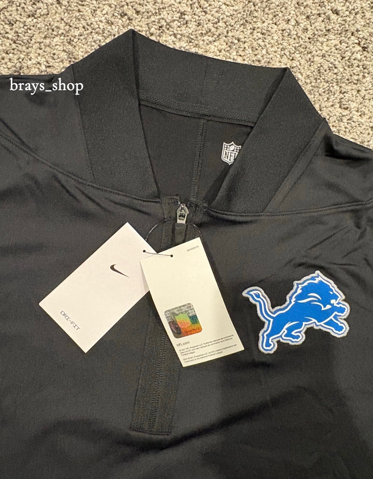 Detroit Lions Nike 2025 Sideline Dri-FIT Half-Zip Pullover - Black