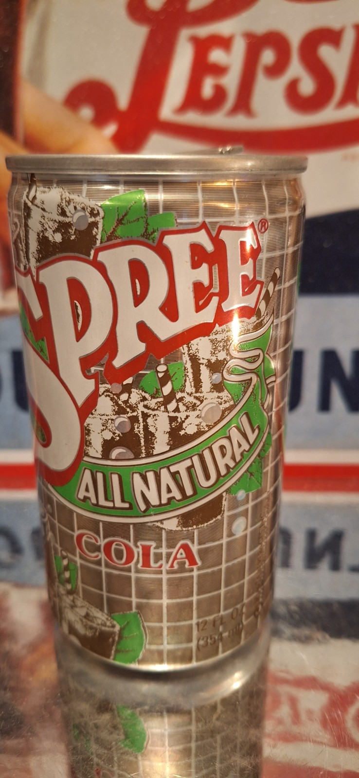 🍺 Spree Cola Soda Pop Can Advertising Prop Empty 70's 80's