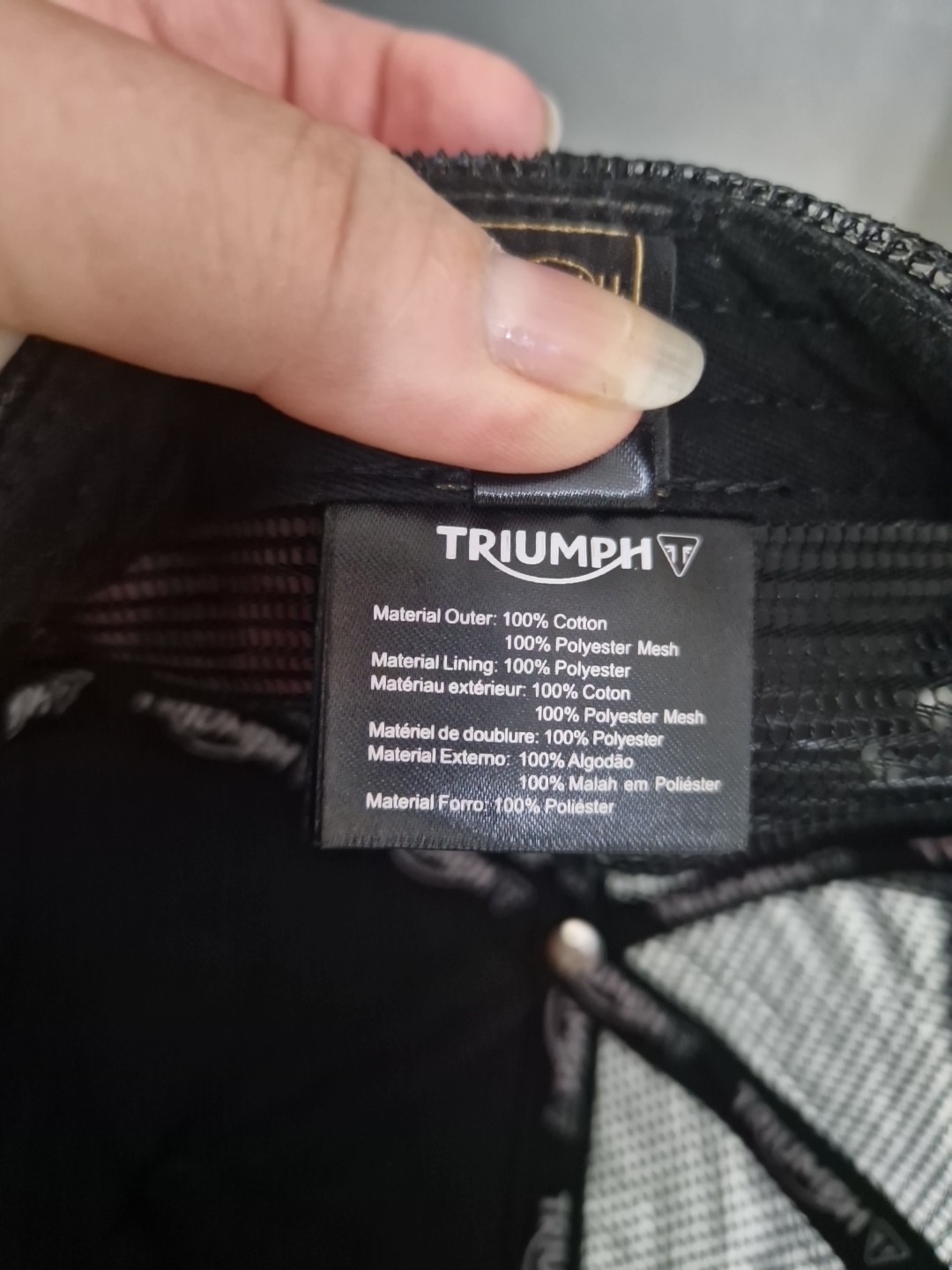Triumph Motorcycles Genuine Baseball Cap Black Mesh Back Adjustable BNWOT
