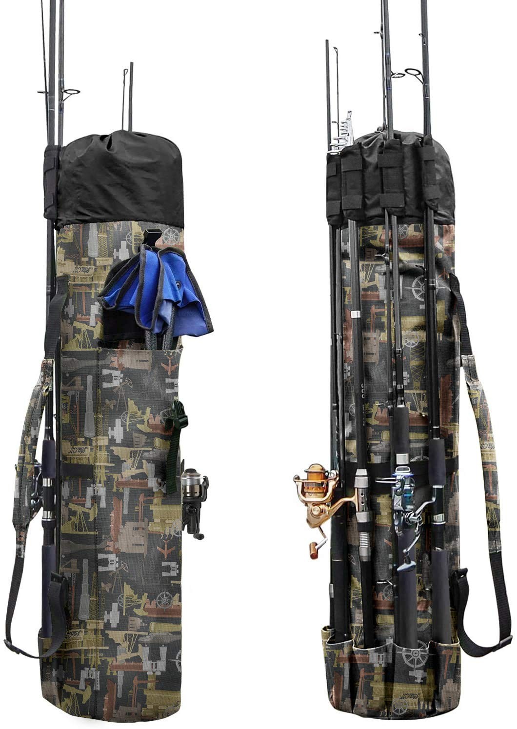 Allnice Fishing Tackle Bag 13.4 inches x x 48.4 inches, Multiolor