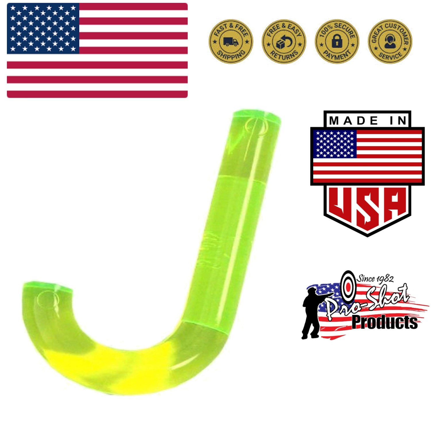 Pro-Shot Neon Green Bore Light 2-Pack: No-Battery Fiber Optic Tool for Firearms