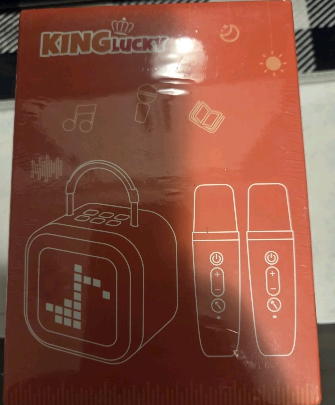 King Lucky Mini Karaoke Machine Portable Bluetooth Speaker With 2 Wireless Mic