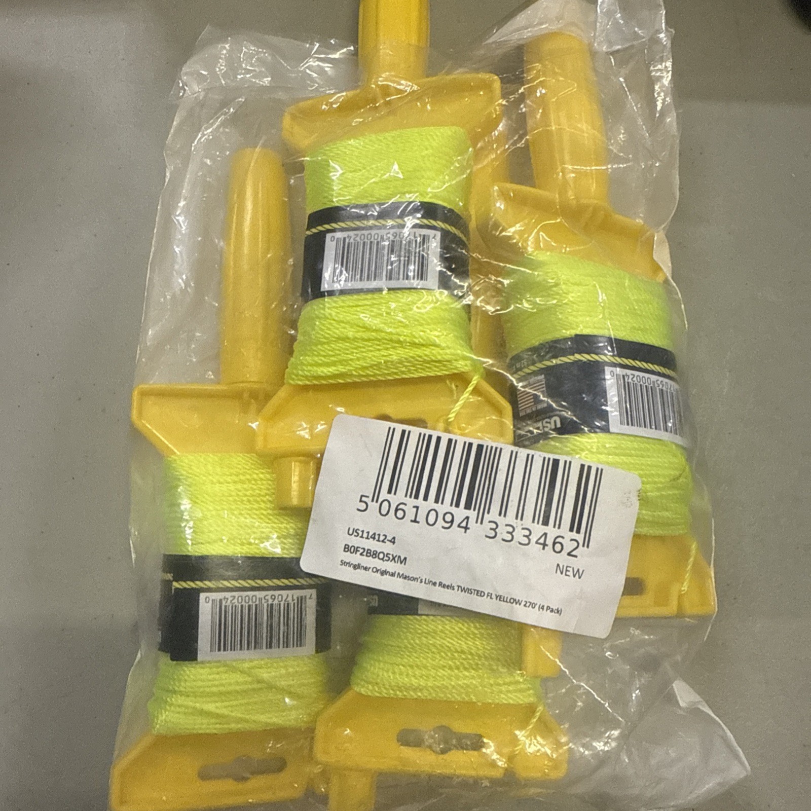 11412 Original Mason’s Line Reels Stringliner® 1 Count (Pack of 4), Fl Yellow