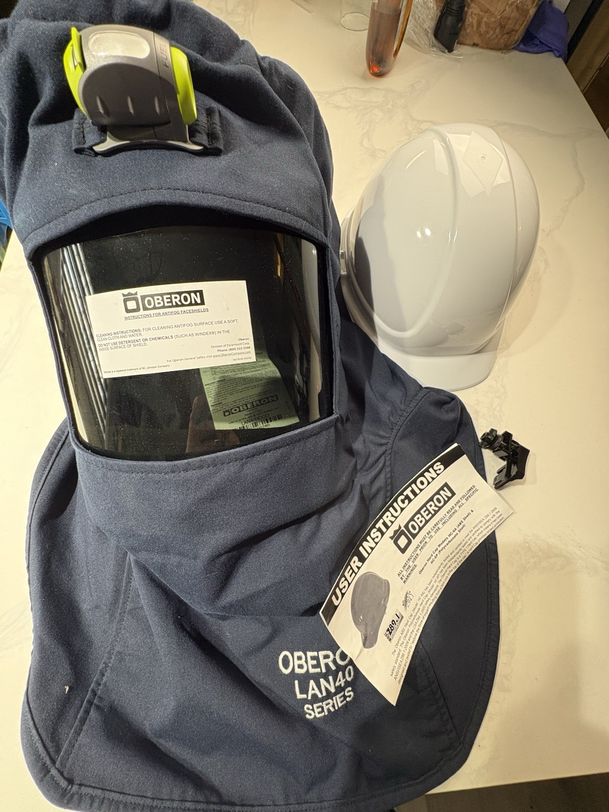 OBERON LAN40-Hood Arc Flash & Hard Cap W Light And Ventilation Pack!!