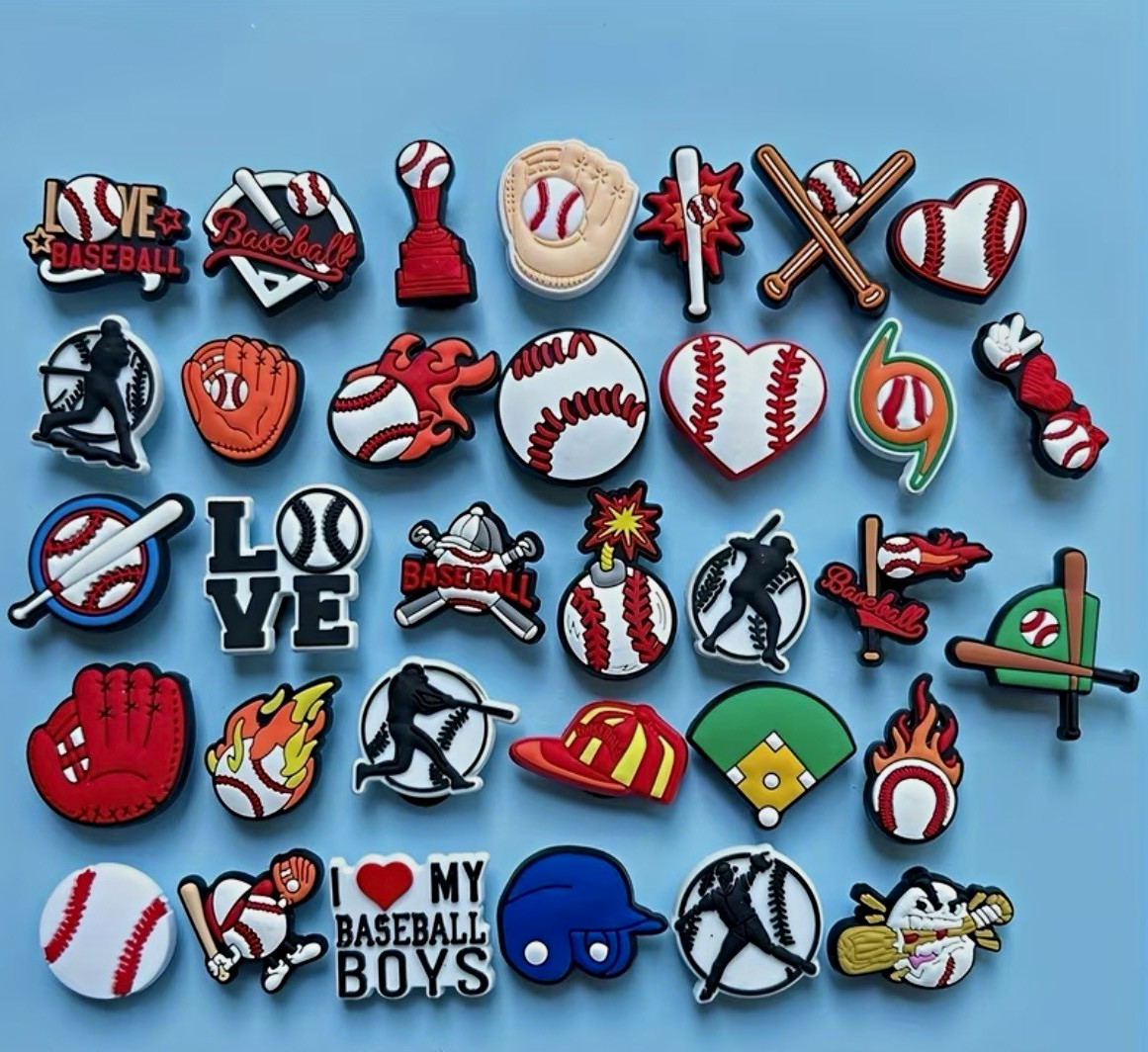 30PCS Basketball Croc Charms Set for Crocs Shoes Basketball Player Ball Sneaker