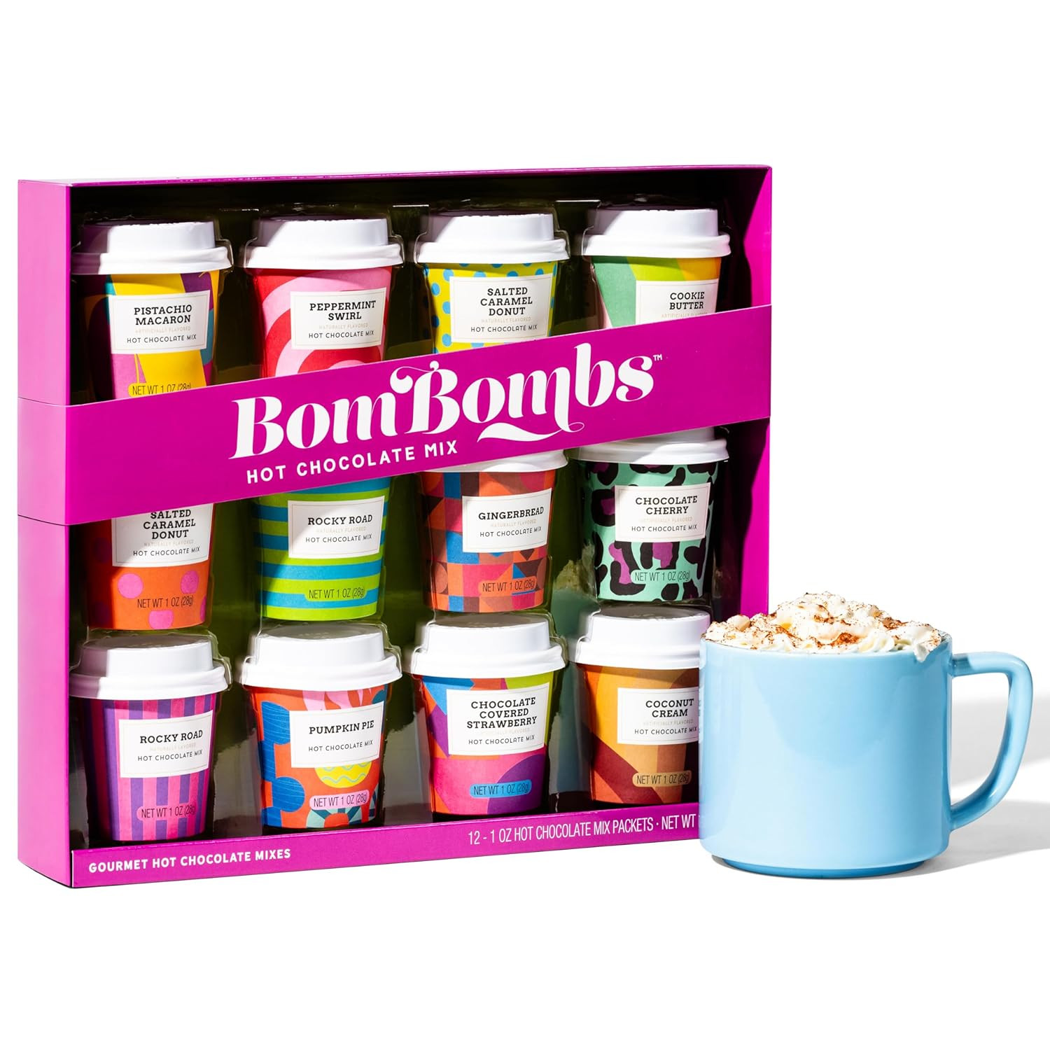 Bombombs, Hot Chocolate Mix Gift Set with Mini Cup Packaging, Dessert Flavors In